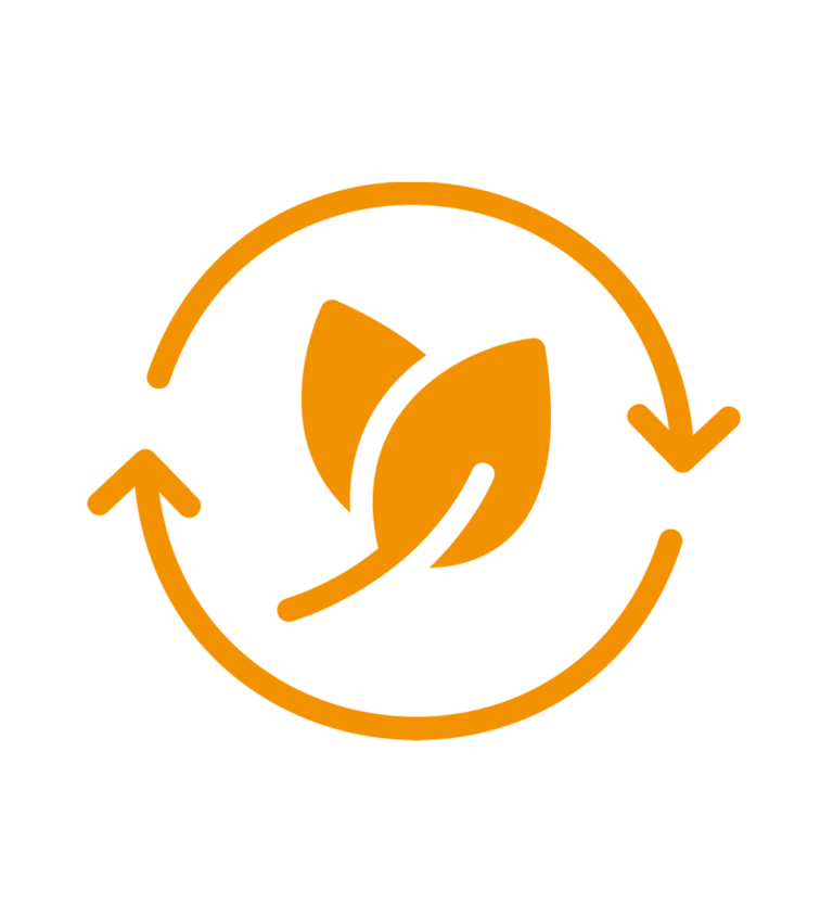 Icono de vigilancia ambiental. Hojas con un cÃ­rculo alrededor.